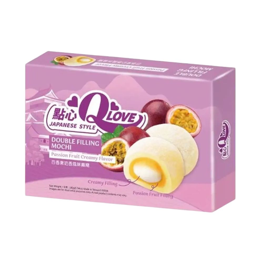 QLove Creamy Passion Fruit Double Filling Mochi - mochi 180g