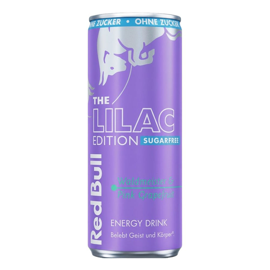 Red Bull The Lilac Edition, bevanda energetica al gusto di asperula e pompelmo rosa da 250ml.
