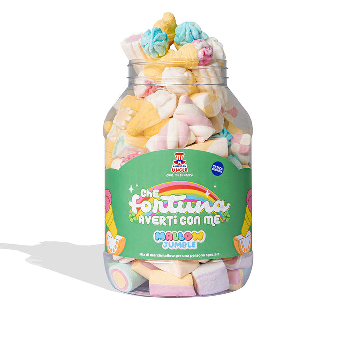 Mallow Jumble “Koja sreća imati te uz sebe”, staklenka marshmallow za sastavljanje s tvojim omiljenim okusima 
