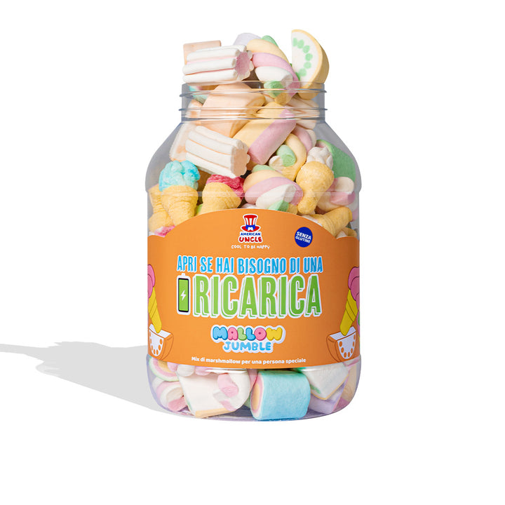 Mallow Jumble "Otvori ako ti treba punjenje", staklenka marshmallow za sastavljanje s tvojim omiljenim okusima 