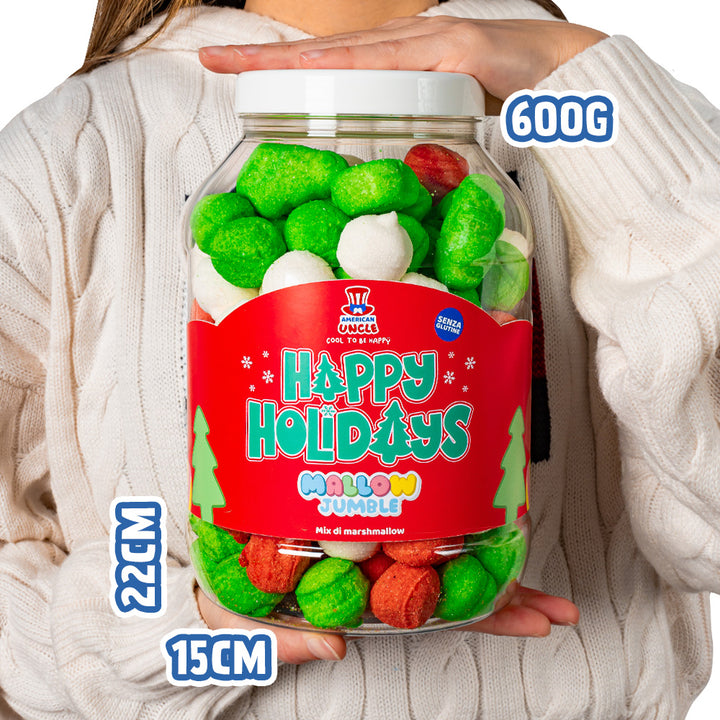 3x Mallow Jumble “Sretni praznici”, 3 staklenke marshmallow za sastavljanje s vašim omiljenim okusima 