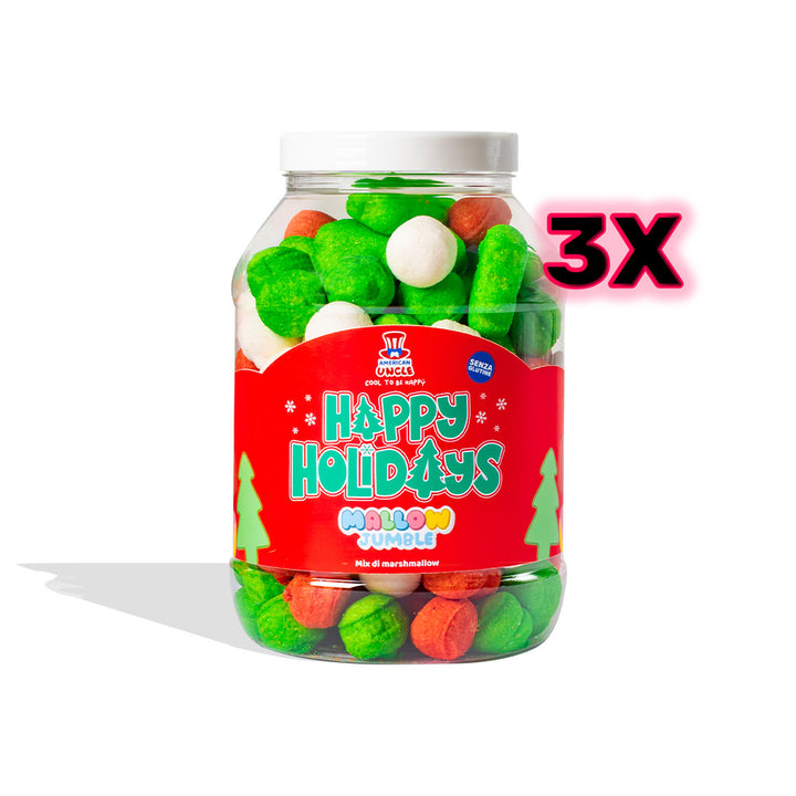 3x Mallow Jumble “Sretni praznici”, 3 staklenke marshmallow za sastavljanje s vašim omiljenim okusima 