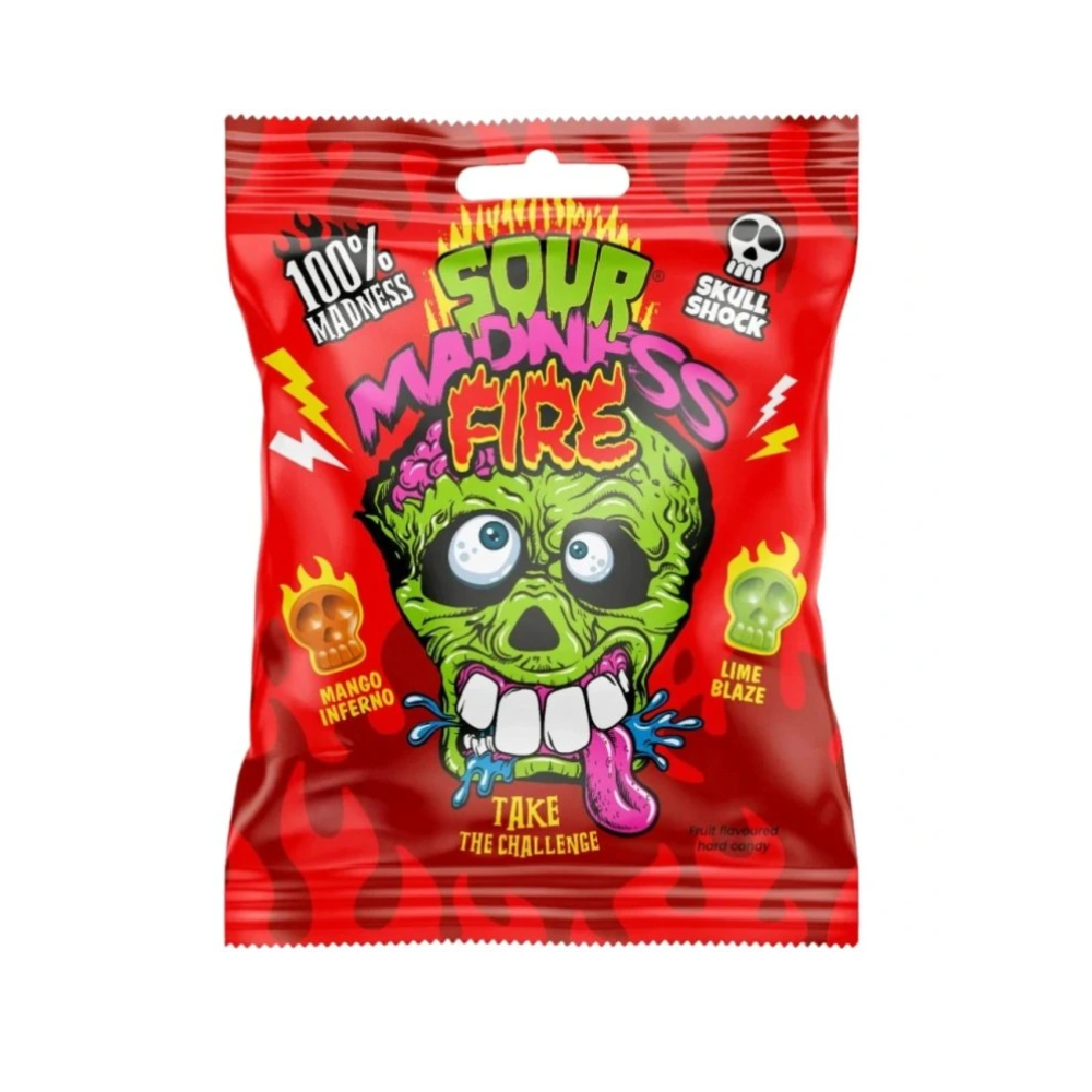 Sour Madness Fire, tvrdi slatkiši ljutog okusa manga i limete od 60 g 
