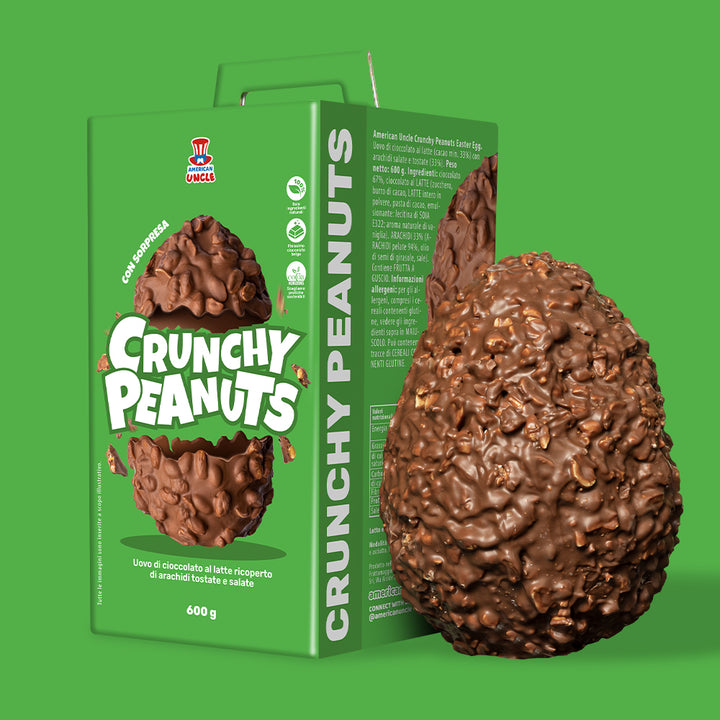 American Uncle Crunchy Peanuts Easter Egg, čokoladno uskrsno jaje od mliječne čokolade prekriveno slanim prženim kikirikijem od 600g 