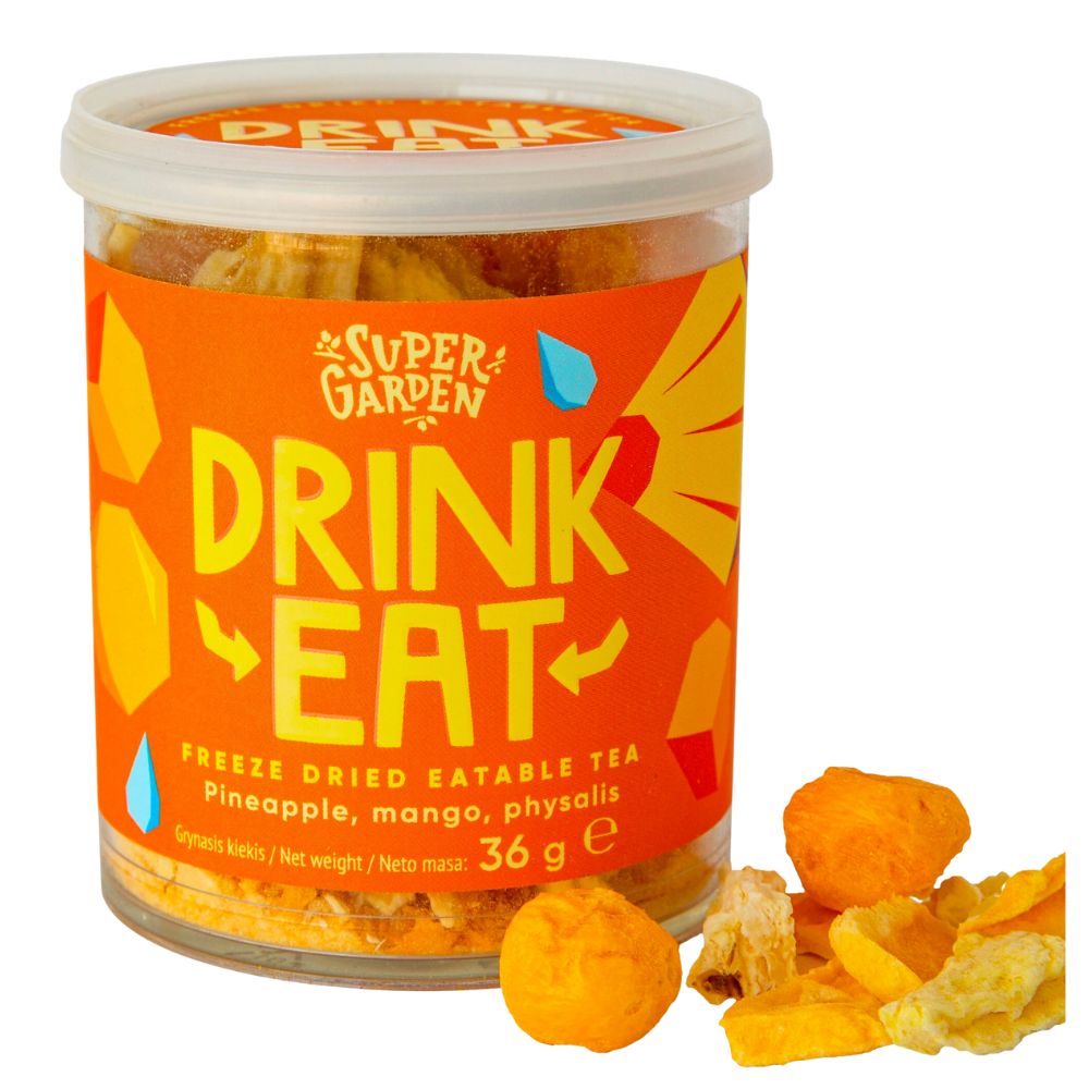 Super Garden Drink Eat Freeze Dried Eatable Tea Pineapple, Mango, Physalis, okusi čaja od ananasa, manga i liofiliziranog physalisa od 36g 