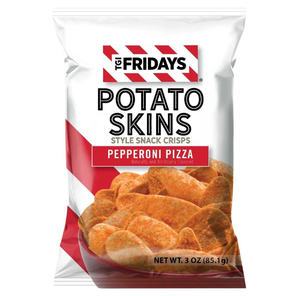 TGI Fridays Potato Skins Pepperoni Pizza, čips s okusom pizze od 85g 