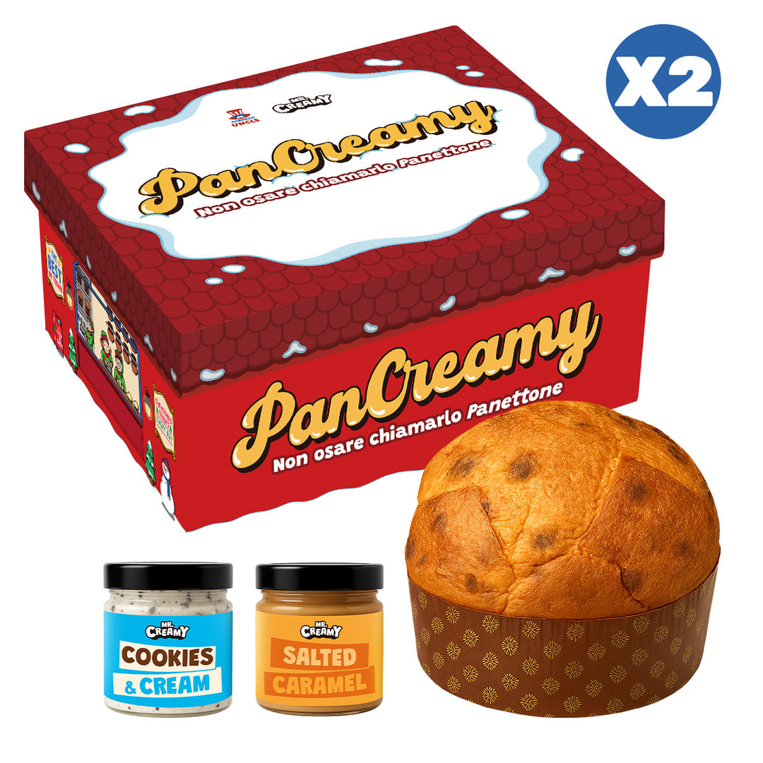 2x PanCreamy Caramel Chunky, ručno rađeni panettone od 900g + Mr.Creamy Cookies & Cream i Salted Caramel od 200 g 