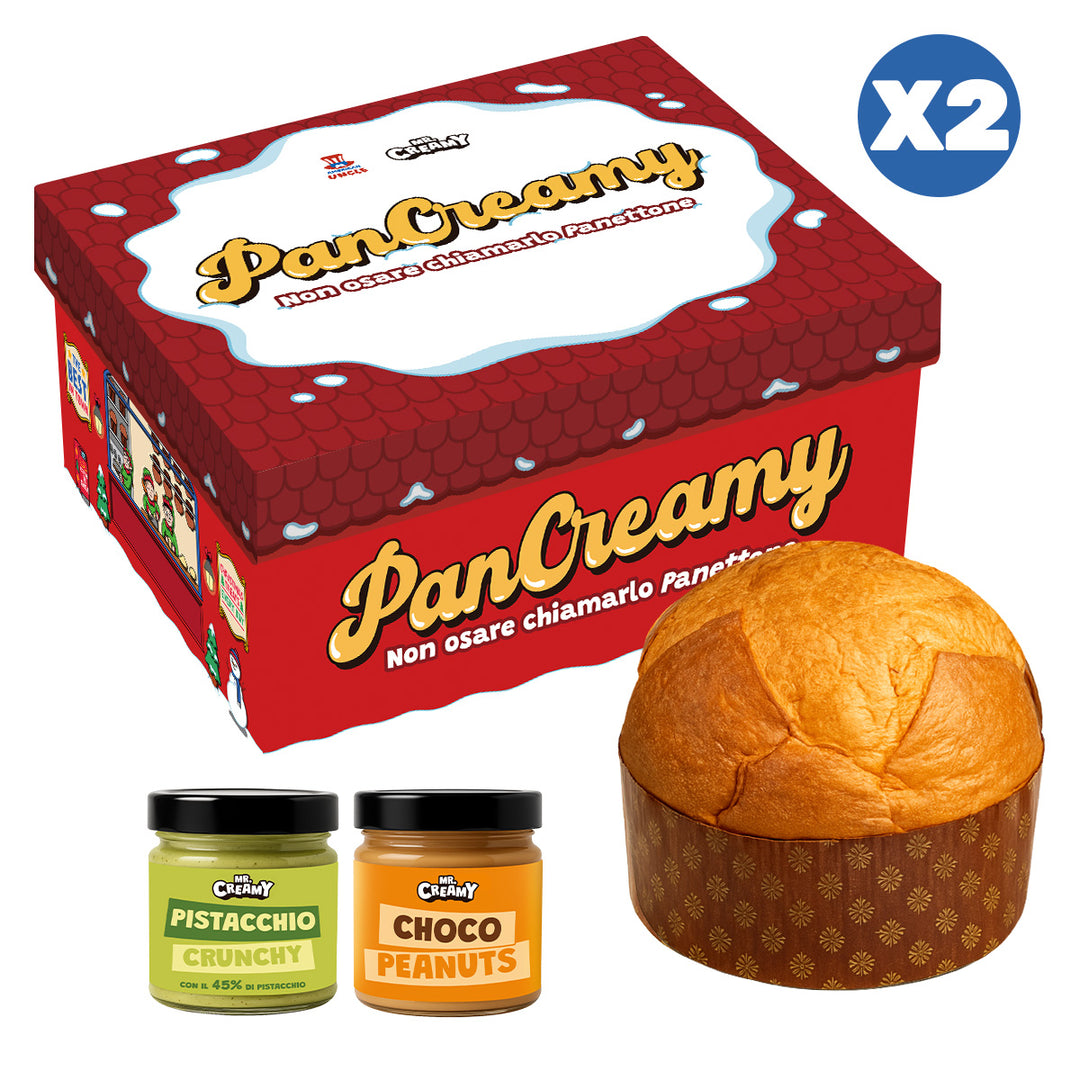 2x PanCreamy Vanilija, ručno rađeni Panettone od 900g + Mr. Creamy Pistacija Crunchy i Choco Peanuts od 200 g 