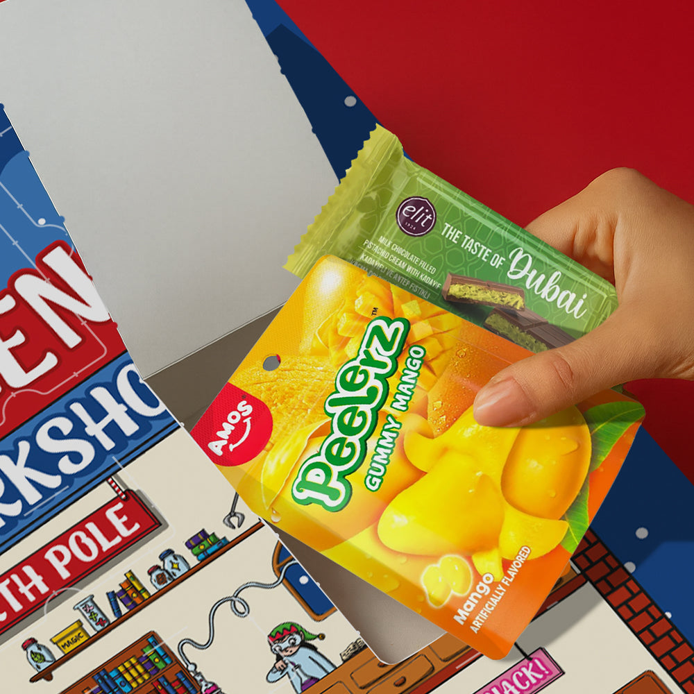 Kalendar adventa s dvostrukim snack u svakom polju 