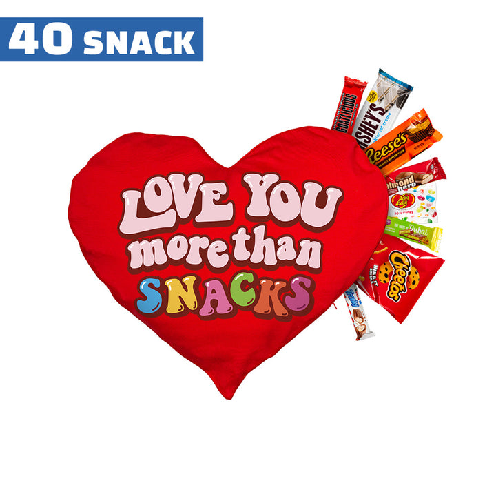Valentine's Heart L, jastuk u obliku srca s 40 snack slatkih i slanih iznenađenja 