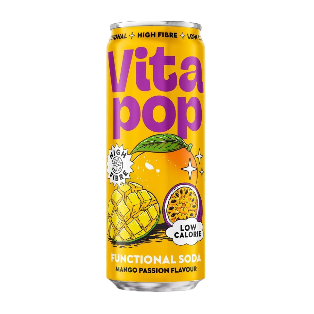 Vita Pop Mango Passion, bevanda funzionale al gusto di mango e frutto della passione da 330ml