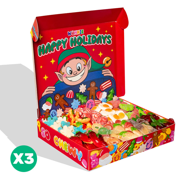 3x Wunnie box “Sretni praznici”, 3 kutije gumenih bombona koje možete sastaviti s vašim omiljenim okusima 