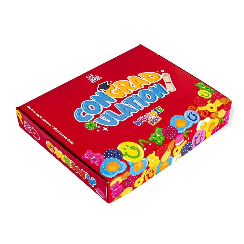 Wunnie box "Čestitamo", kutija gumenih bombona za sastavljanje s omiljenima diplomanta - 1 kg 