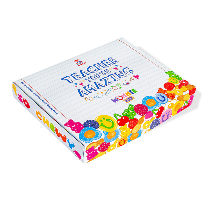 Wunnie box "Učiteljice, ti si nevjerojatna", Candy box za sastavljanje s omiljenim gumama za žvakanje učiteljice - 1 kg 