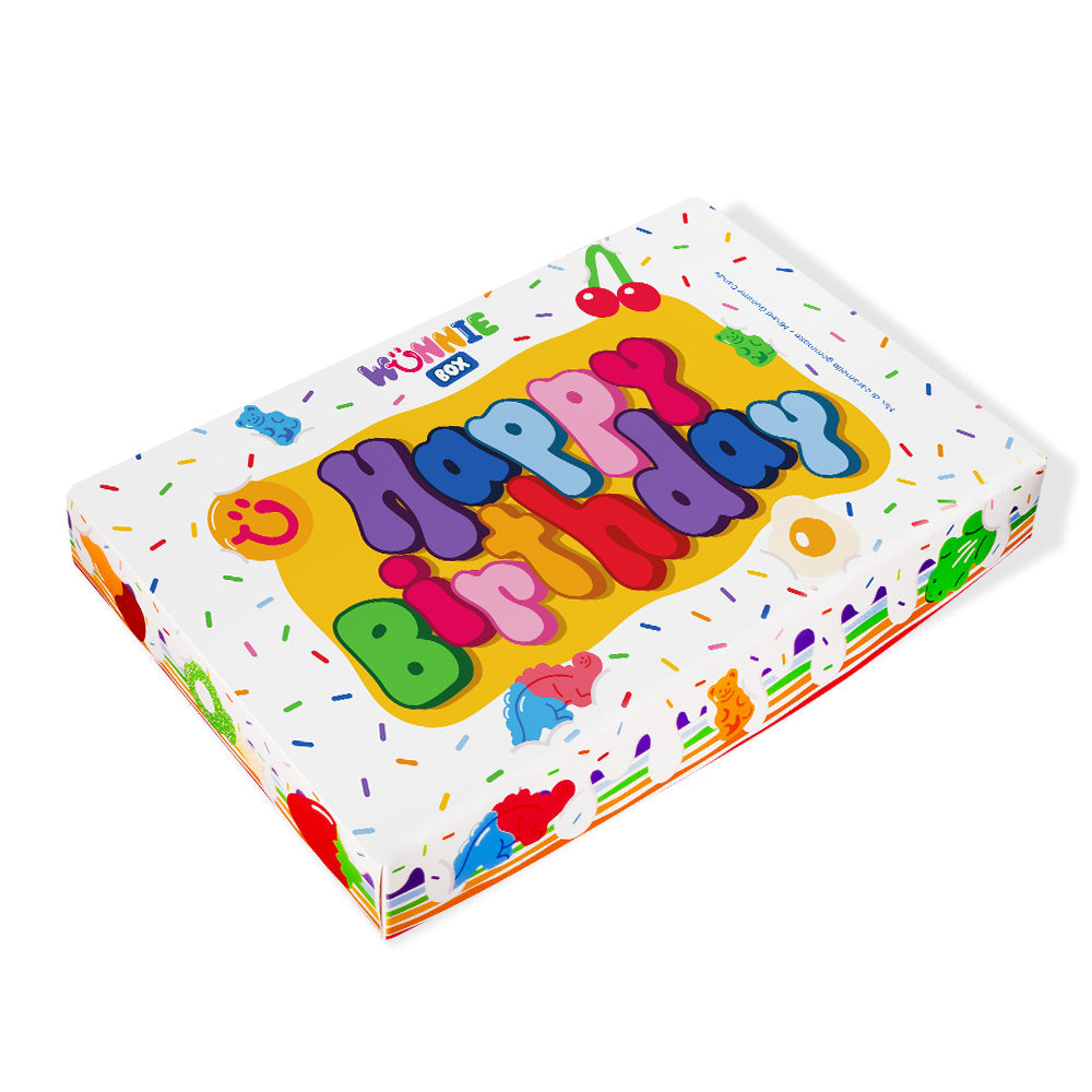 Wunnie box “Sretan rođendan”, Candy box za sastavljanje s omiljenim gumama slavljenika - 1 kg 