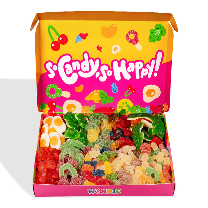 Wunnie box "So Candy, So Happy", kutija gumenih bombona za sastavljanje s tvojim omiljenim okusima - 1 kg 