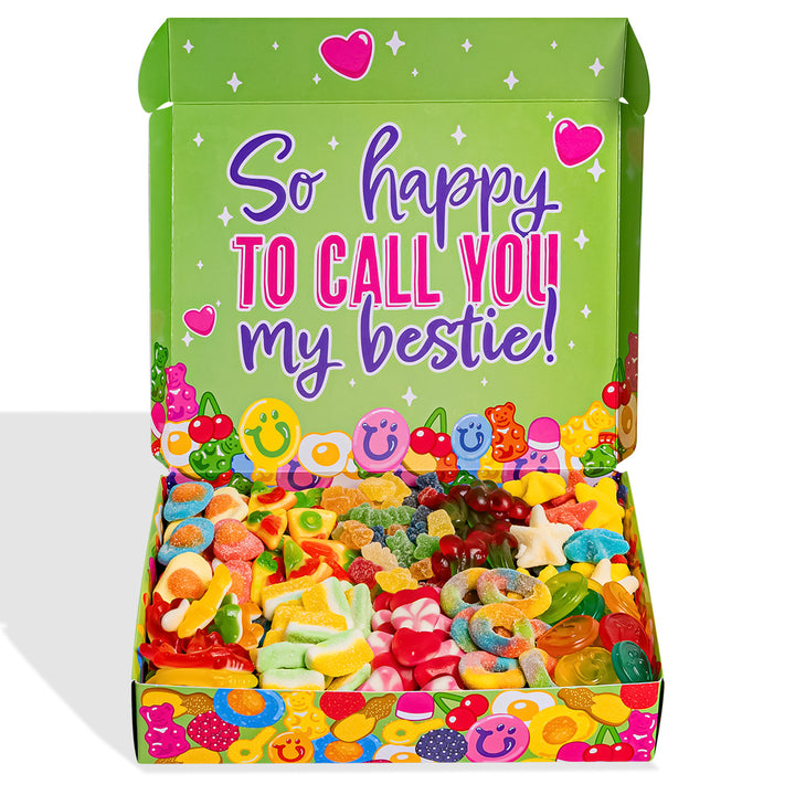 Wunnie box "Najbolji prijatelji zauvijek", Candy box za sastavljanje s omiljenim gumenim bombonima tvoje najbolje prijateljice - 1 kg 