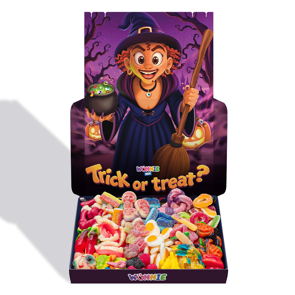 Wunnie box Posebna "Sretan Halloween" Frankie, kutija gumenih bombona koju možete sastaviti s vašim omiljenim okusima 