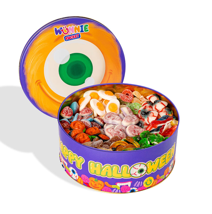 Wunnie Bucket "Sretan Noć vještica", limenka gumenih bombona za sastaviti s vašim omiljenim okusima 