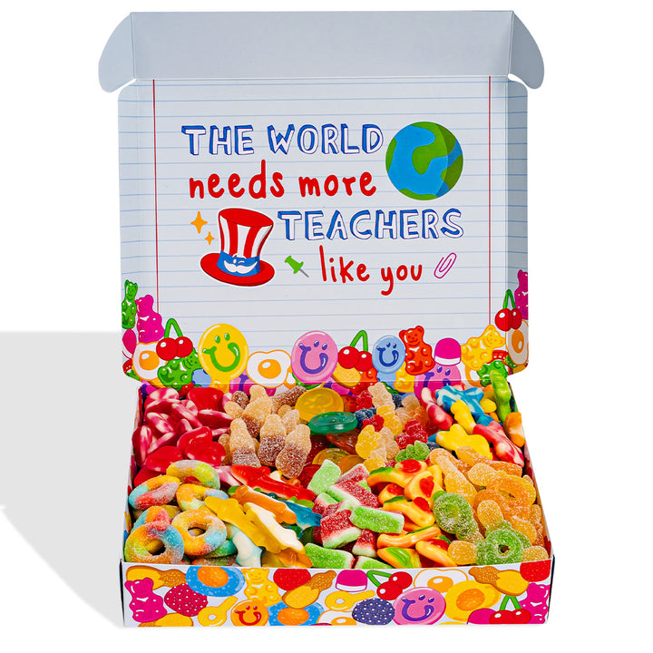 Wunnie box "Učiteljice, ti si nevjerojatna", Candy box za sastavljanje s omiljenim gumama za žvakanje učiteljice - 1 kg 