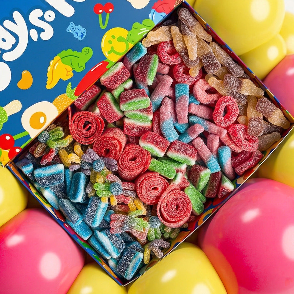 caramelle gommose frizzanti come fizzy cola, watermelon, sour strips, octopus