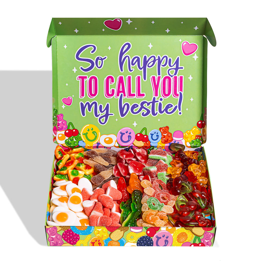 Wunnie box Best Friends verde con scritta So happy to call you my bestie!