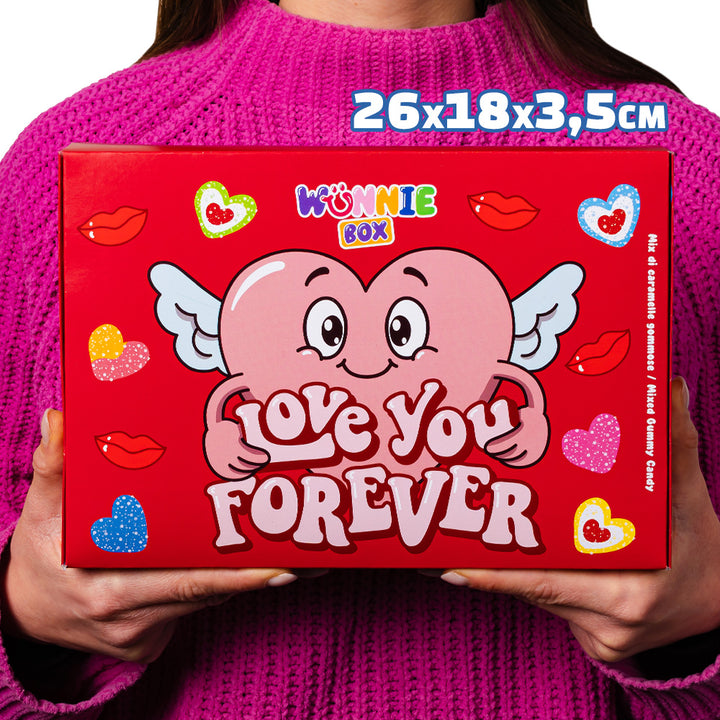 Wunnie box “Love You Forever”, Candy box za sastavljanje s omiljenim gumenim bombonima tvoje polovice - 1 kg 