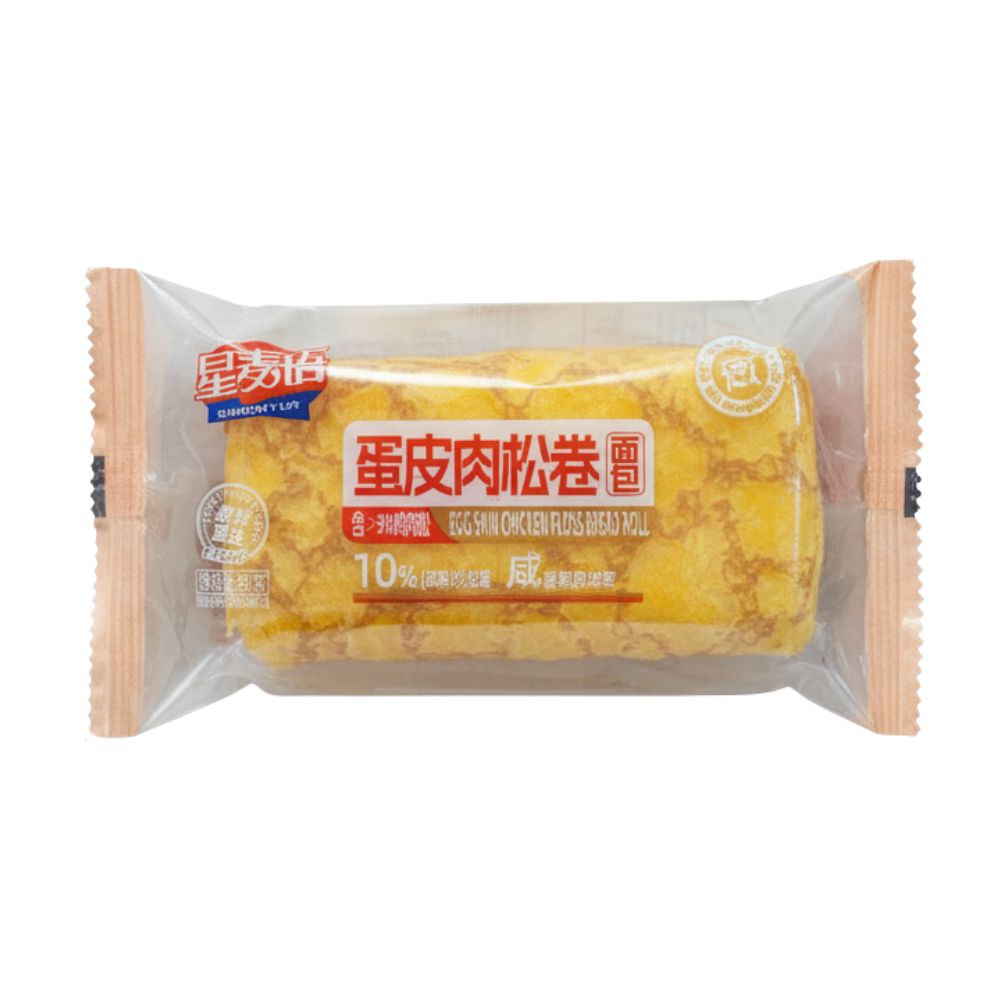 Xing Mai Yu Egg Skin Chicken Floss Bread Roll, rolada od jaja punjena piletinom od 80g 