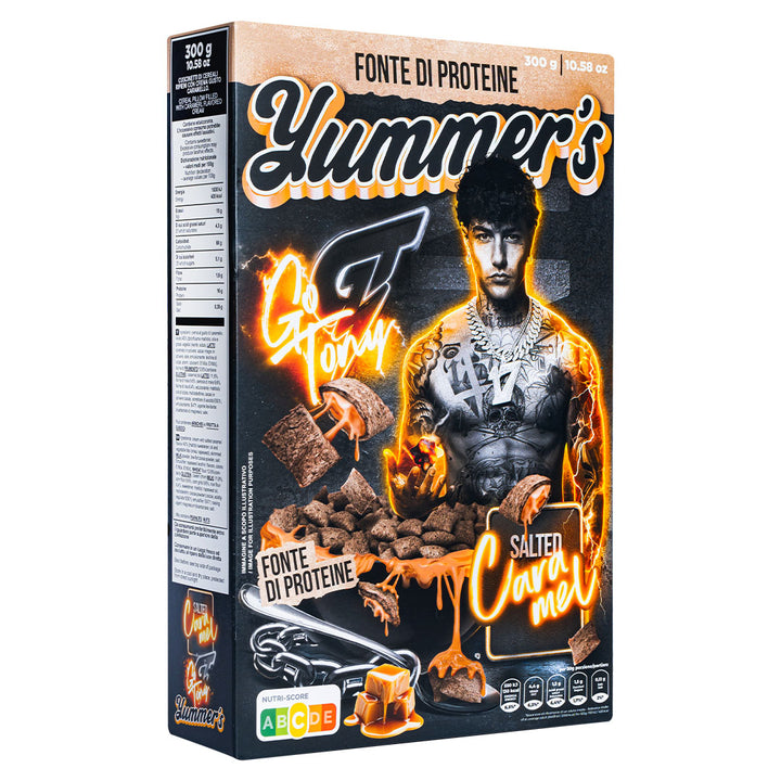 Yummer's Go Tony Salted Caramel by Tony Effe, proteinske žitarice punjene kremom okusa slane karamele od 300 g | OGRANIČENO IZDANJE 