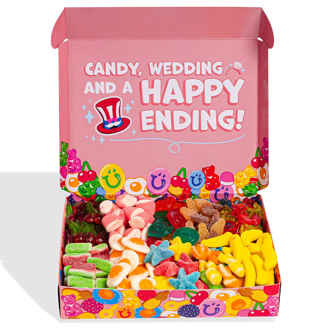 Wunnie box "Bride to be Happy", Candy box za sastavljanje s mladenkinim gumama - 1 kg 