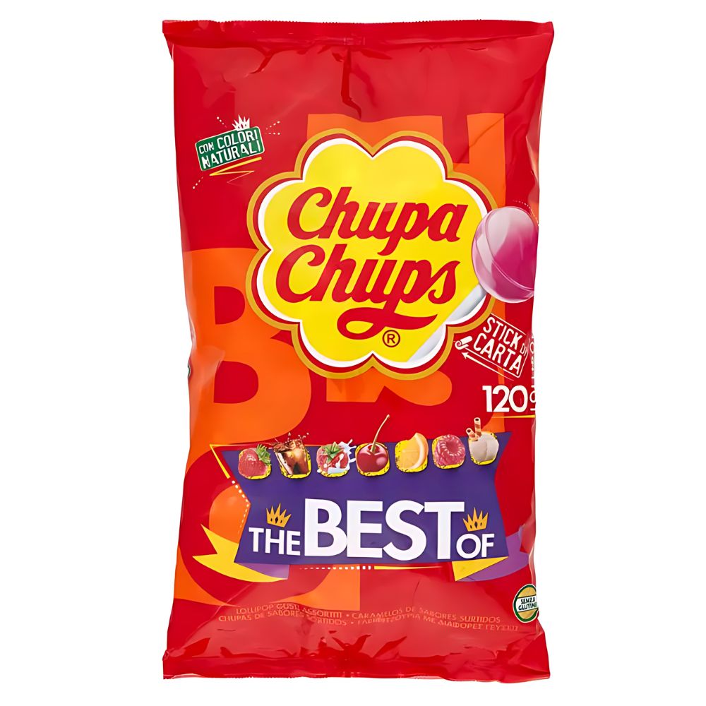 Chupa Chups The Best Of Assorted Flavor, lizalica različitih okusa od 12g (Paket od 120) 