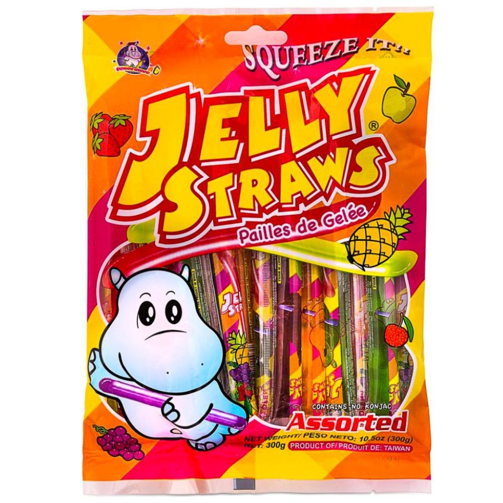 Jelly Straws Hippo Assorted Squeeze, voćna želatina od 300g 