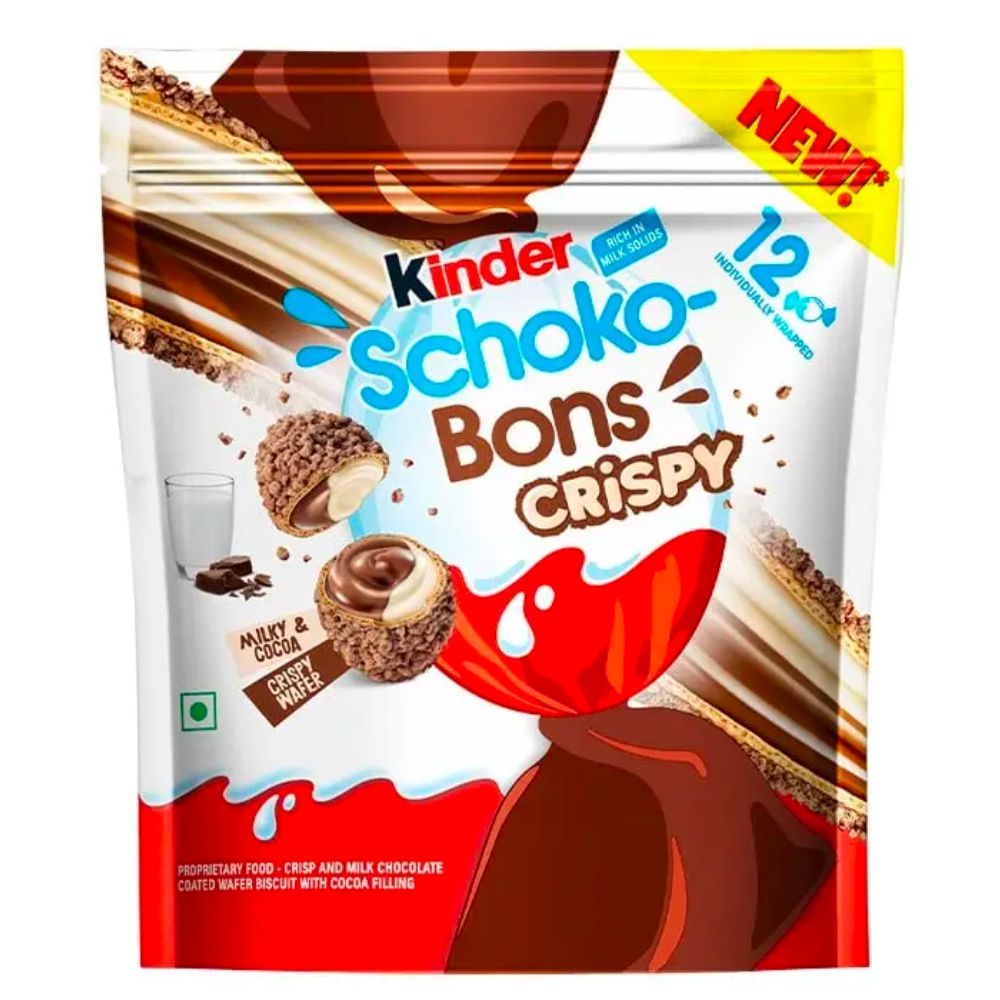 Kinder Schoko Bons Crispy, jajašca od vafla punjena kremom od mlijeka i čokolade od 67g 