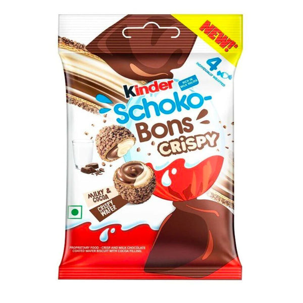 Kinder Schoko Bons Crispy, jajčeka od vafla punjena kremom od mlijeka i čokolade od 22g 