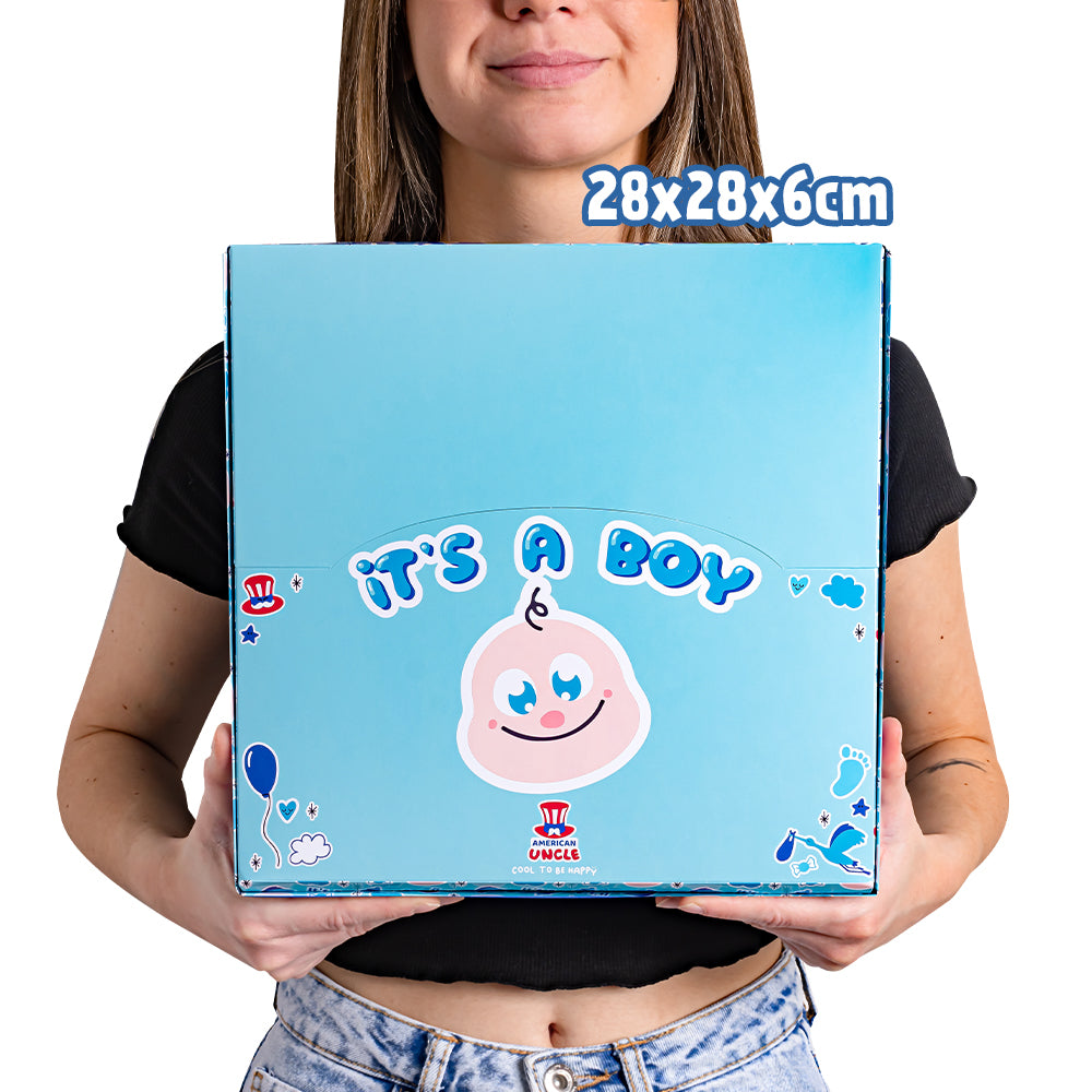 Candy Cube Kit “It’s a boy”, kutijice gumenih bombona od 50g idealne za baby shower ili rođenje (25, 50 ili 75 kom) 