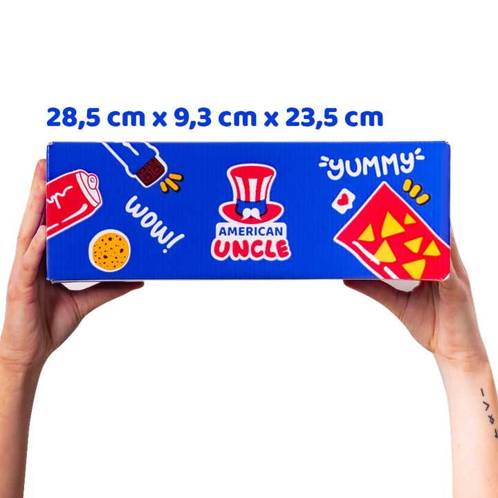 Snack box od najmanje 20 međunarodnih proizvoda: slatko, slano i pića 