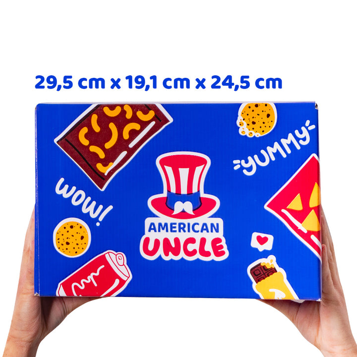 Snack box od najmanje 40 međunarodnih proizvoda: slatki, slani i pića 