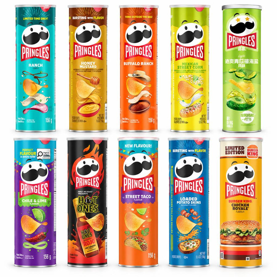 Pringles Kit, 10 čipsa u raznim okusima: ranch, honey mustard, buffalo ranch, itd.