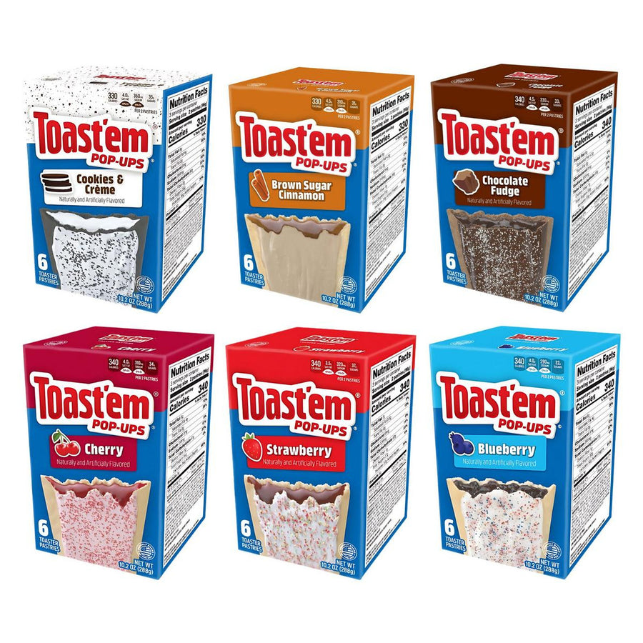 Toast'em Kit, 6 kolačića tarts okusa cookies and cream, cimeta, čokolade, višnje, jagode i borovnice