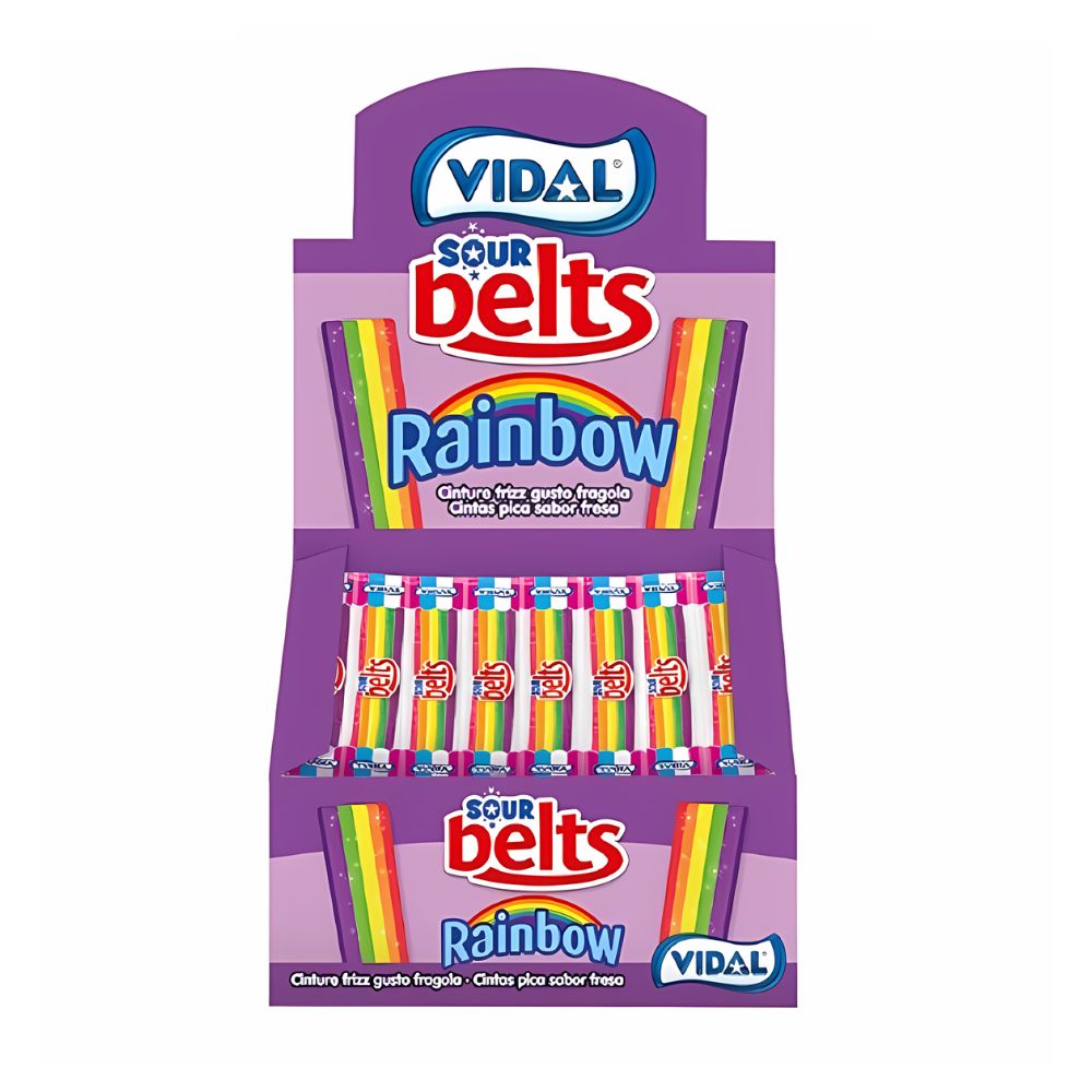 Vidal Sour Belts Multicolors, bombon s okusom kiselog voća od 9g (pakiranje od 150) 