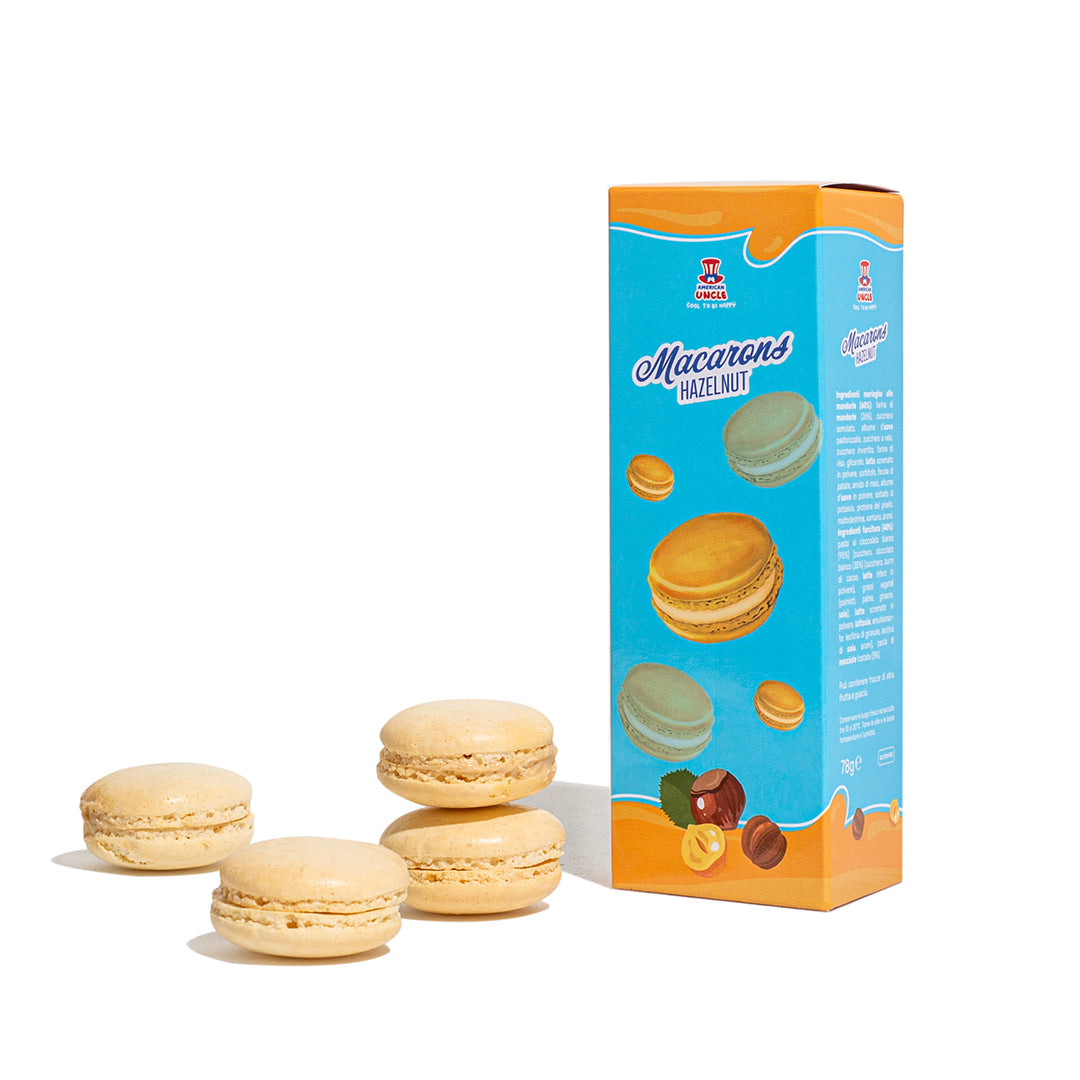 American Uncle Macarons Hazelnut, beze od badema punjene kremom od lješnjaka od 78g 