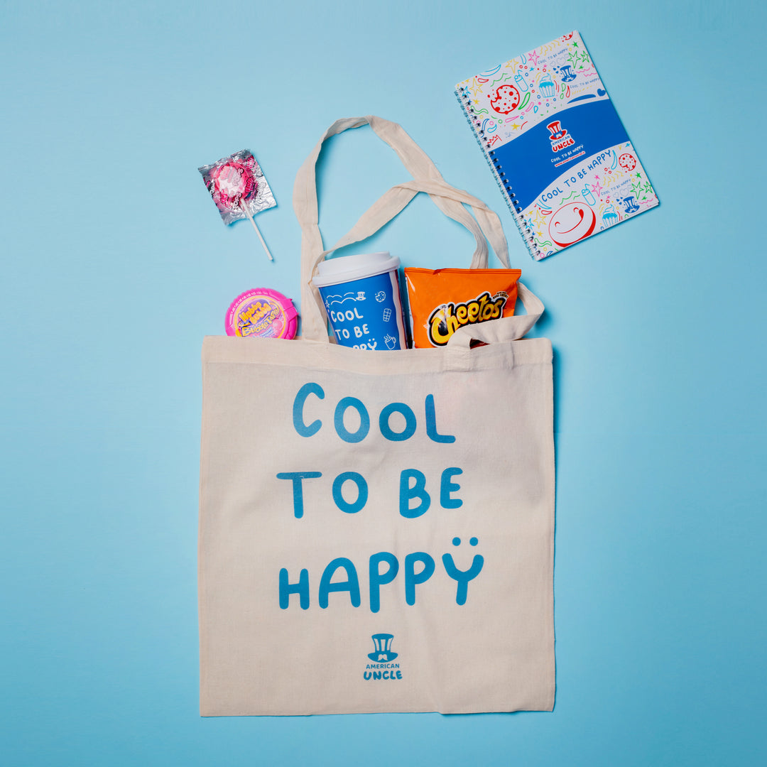 Shopper Cool to be Happy, torba boje avane od izdržljivog pamuka, 35x40cm 