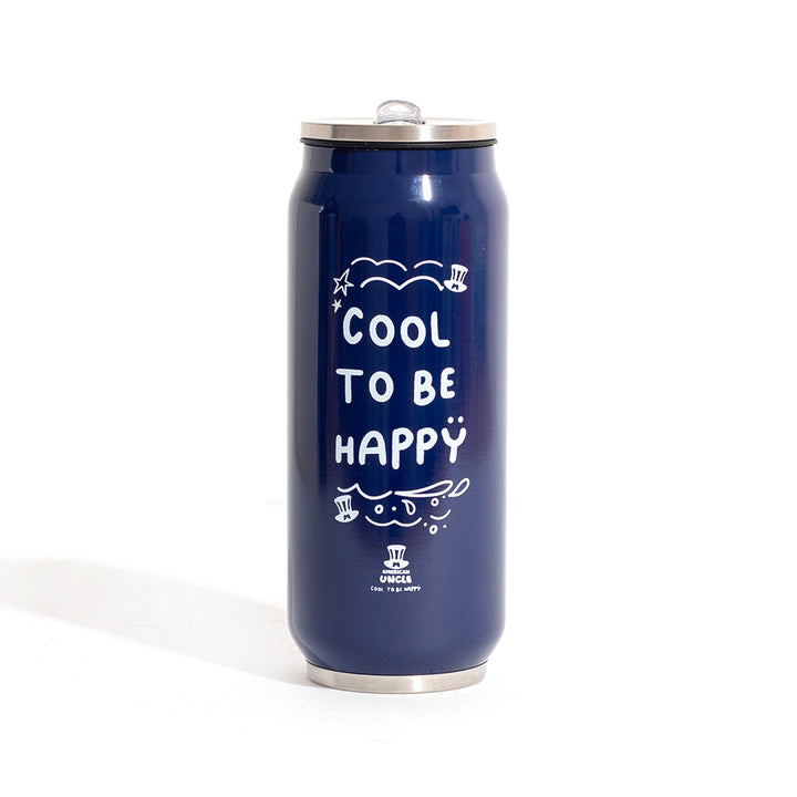 Boca Cool to be Happy, plava boca od nehrđajućeg čelika od 500ml s integriranom antibakterijskom slamkom 