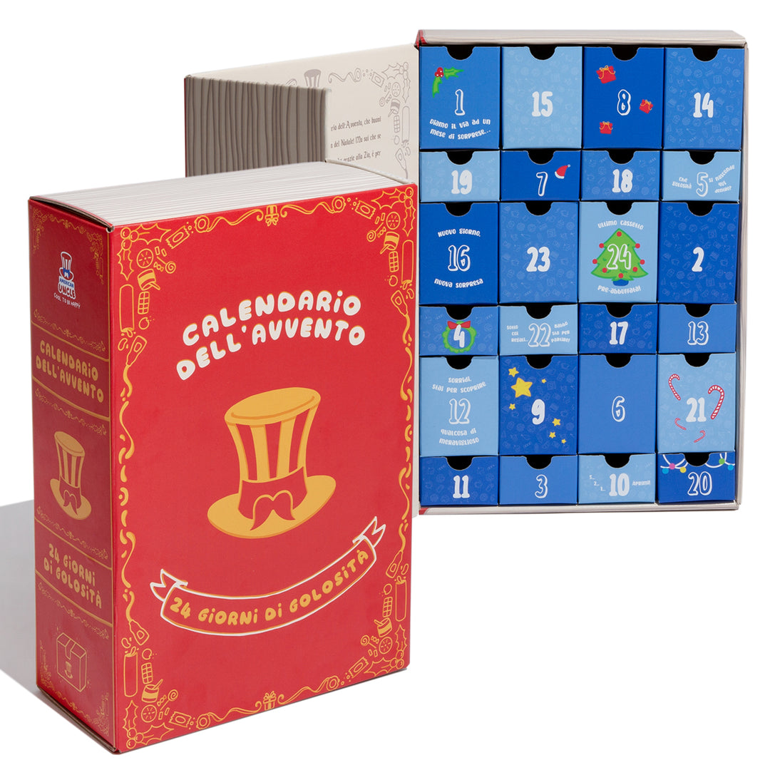 Vintage Adventski kalendar, kutija s +24 snack slatkih i slanih iznenađenja 
