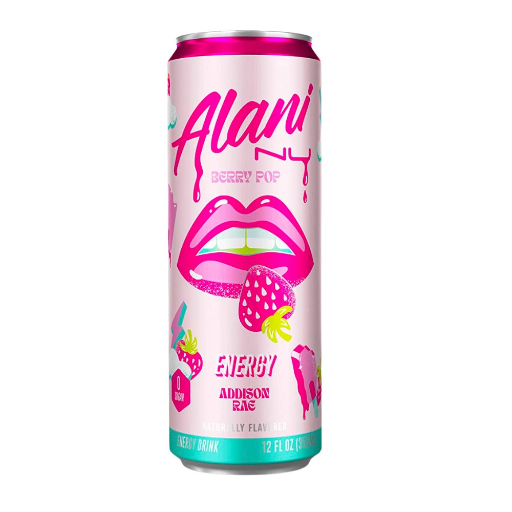 Alani Nu Energy Berry Pop Addison Rae Zero Sugar, energy drink s okusom šumskog voća od 355ml 