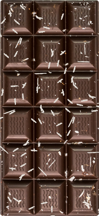 ChocoLetter Dark Choco & Coconut, ručno rađena tamna čokolada s kokosovim mrvicama od 100g 