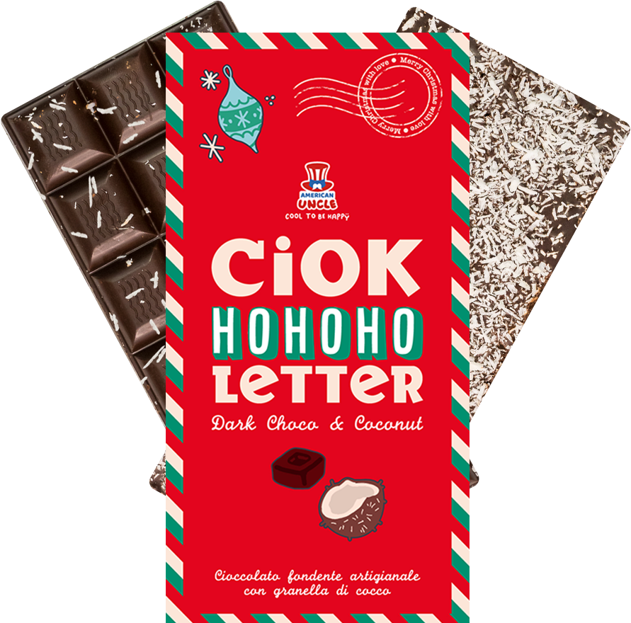 ChocoLetter Dark Choco & Coconut, ručno rađena tamna čokolada s kokosovim mrvicama od 100g 