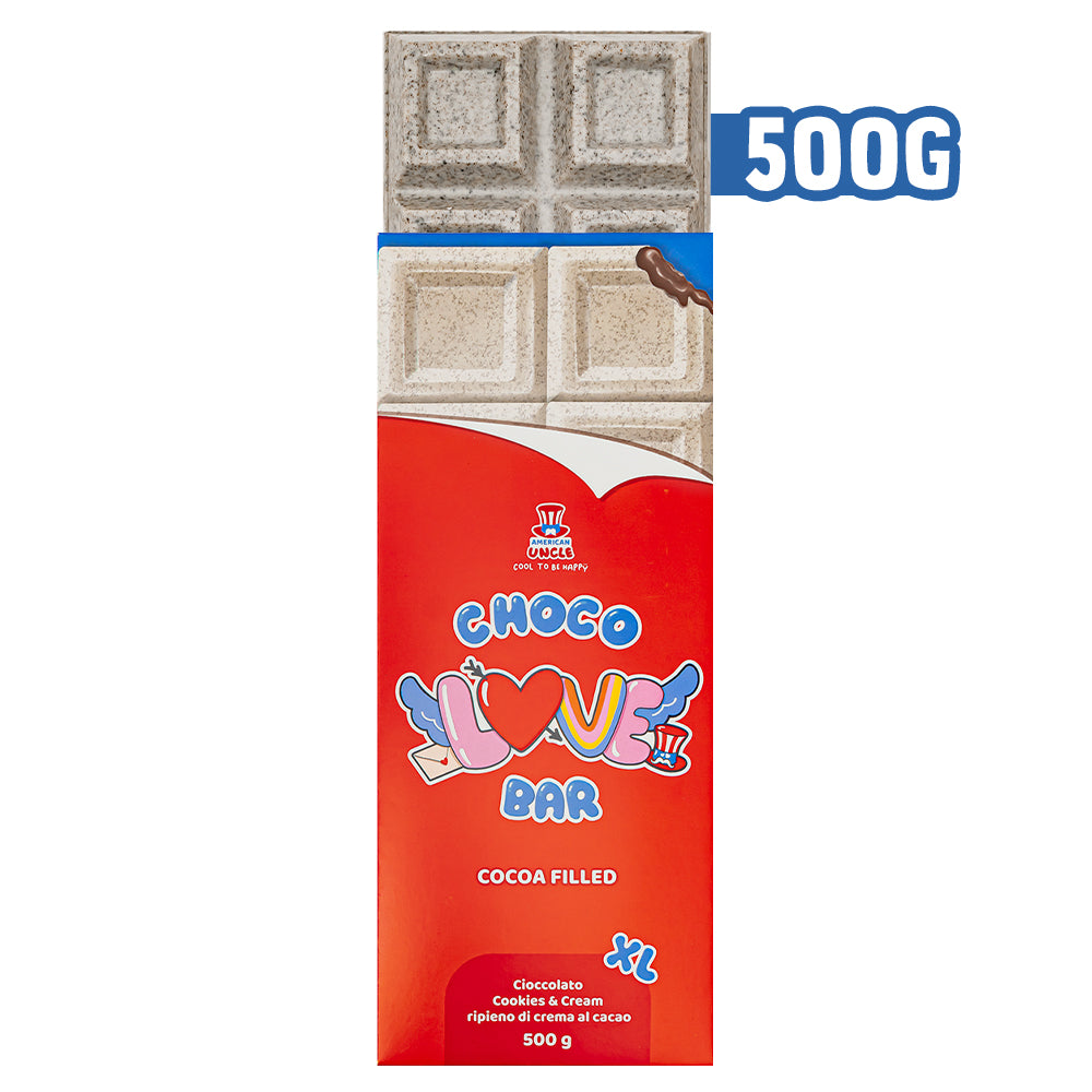XL Cocoa filled Choco Love Bar, čokolada Cookies & Cream punjena kakaovom kremom od 500g 