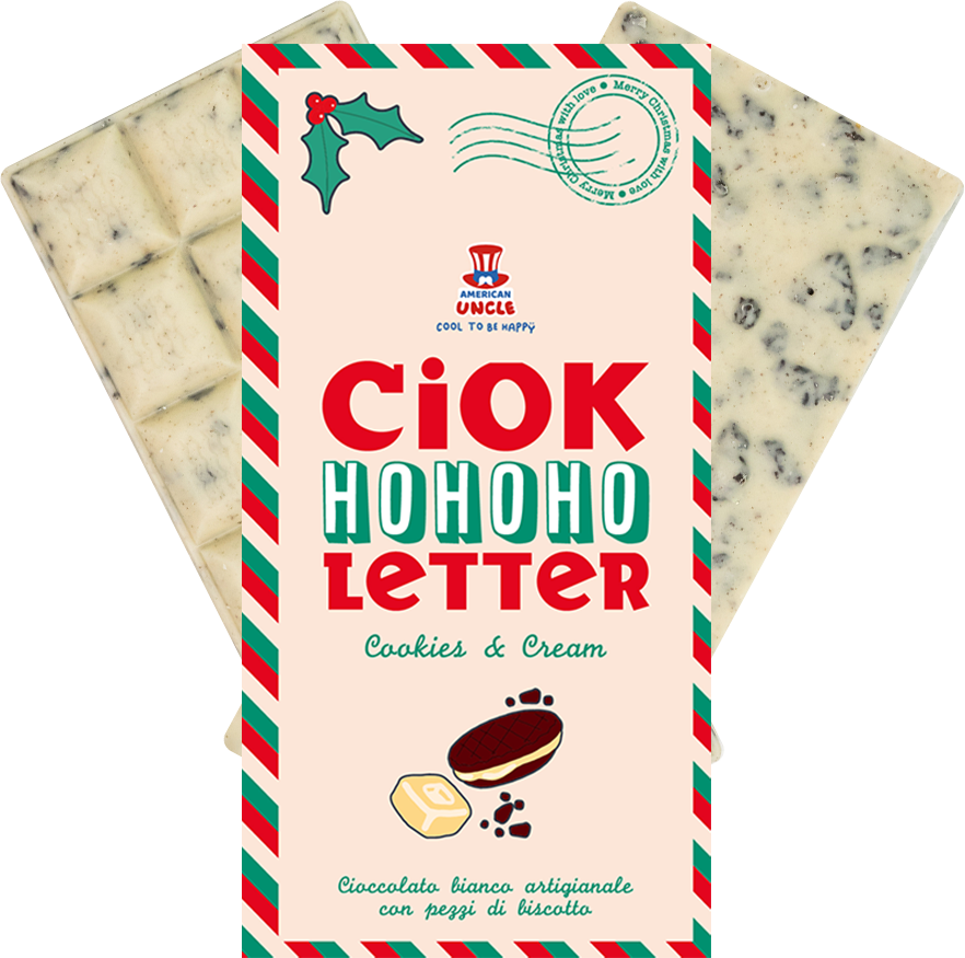 ChocoLetter Cookies & Cream, ručno izrađena bijela čokolada s komadićima keksa od 100g 
