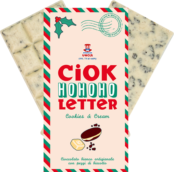 ChocoLetter Cookies & Cream, ručno izrađena bijela čokolada s komadićima keksa od 100g 